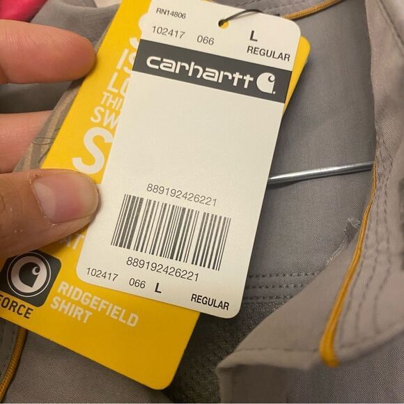 Carhartt Force Ridgefield gray Short Sleeve Shirt Oregon Youth Conservation L - Picture 6 of 11